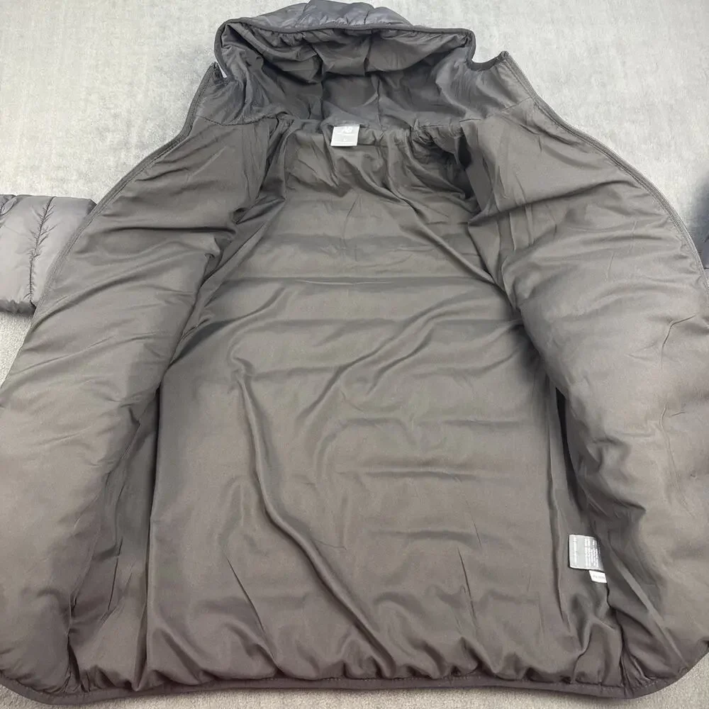 New Balance Men's Puffer Quilted Black Tech Jacket Water Resistant Size Medium